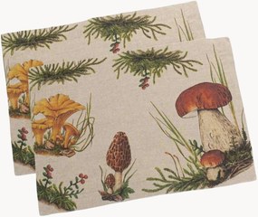 Set di 2 tovagliette in lino Forest Mushrooms