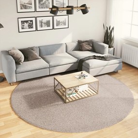 Tappeto Shaggy a Pelo Lungo Moderno Beige Ø 240 cm