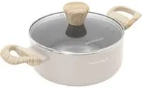 Casseruola 18 cm taupe scritta Cooking Therapy con coperchio