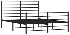 Giroletto con testiera e pediera metallo nero 150x200 cm