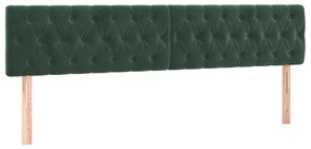 Letto a Molle con Materasso e LED Verde Scuro 180x200cm Velluto