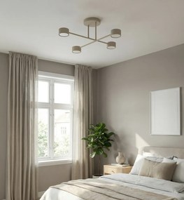 Plafoniera da soffitto HALO 4 in acciaio 4xGX53 - Mokka o Burgundy