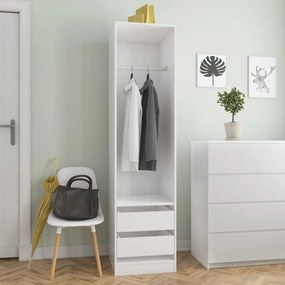 Armadio Cassetti Bianco Lucido 50x50x200 Cm Legno Multistrato /