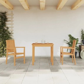 Set Da Pranzo Per Giardino 3 Pz İn Legno Massello Di Teak /