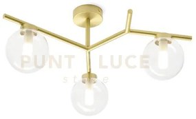Camely lampadario da soffitto 3 luci oro spazzolato attacco g9