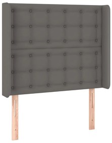 Testiera ad orecchio grigio 93x16x118/128 cm in similpelle