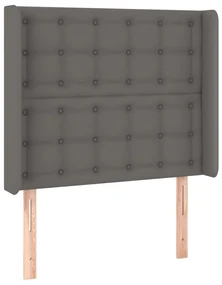 Testiera ad orecchio grigio 93x16x118/128 cm in similpelle