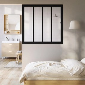 Kit vetrata e vetro per interni nero H 105 x L 109 cm in acciaio 1 vetri