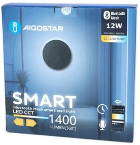 Aigostar - Applique a LED dimmerabile MESH Smart LED/12W/230V nero
