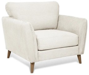 Poltrona in velluto a coste bianco Paris - Scandic