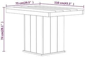 Set da Pranzo da Giardino 3 pz in Legno di Pino Impregnato