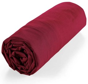Lenzuolo rosso elasticizzato in cotone biologico 160x200 cm Biolina - douceur d'intérieur
