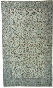 Kashan Tappeto 300x510 Verde (Iran) Annodato A Mano