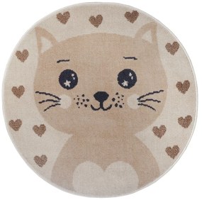Tappeto beige per bambini ø 140 cm Cat - Hanse Home