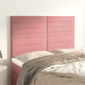 Testiere 4 Pz Rosa 72x5x78/88 Cm İn Velluto /
