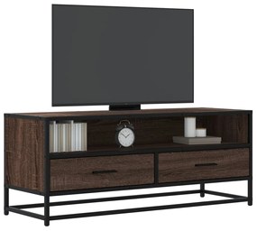 Mobile Tv Rovere Marrone 100x34,5x40 Cm Multistrato E Metallo /