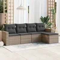 Set Divano da Giardino 5 pz con Cuscini Grigio in Polyrattancod mxl 86967