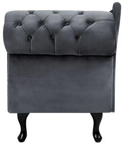 Chaise longue destra in velluto grigio NIMES Beliani