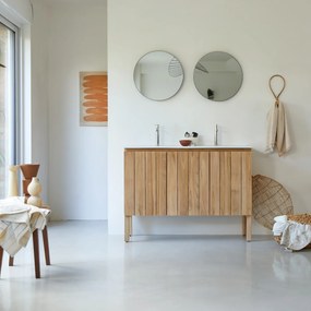 Tikamoon - Mobili da bagno in legno di teak con lavabo in ceramica 120 Jill