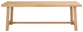 Tavolo da pranzo in legno di quercia effetto lucido 220 x 95 cm Brooklyn - Rowico