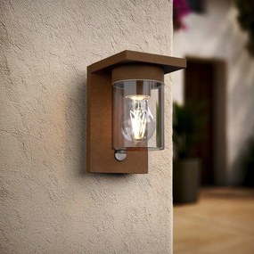 Applique Corten IP54 con Base E27 e Sensore di Movimento - Serie RIGA