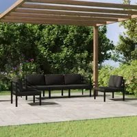 Set Divani da Giardino 5 pz con Cuscini in Alluminio Antracite 3107790