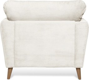 Poltrona in velluto a coste bianco Paris - Scandic