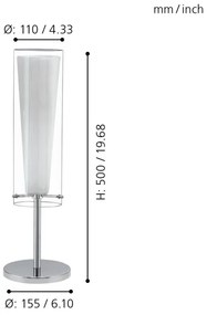 EGLO 89835 - Lampada da tavolo PINTO 1xE27/60W