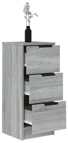 Credenze 2 pz grigio sonoma 30x30x70 cm in legno multistrato