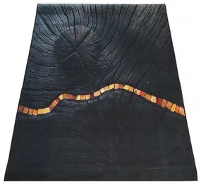Tappeto nero semplice con dettagli interessanti Larghezza: 120 cm | Lunghezza: 180 cm