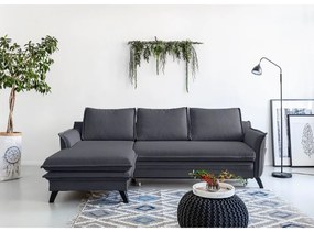 Divano letto angolare antracite, angolo sinistro Charming Charlie - Miuform