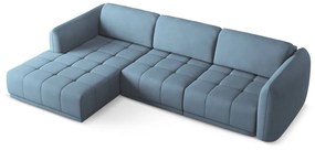 Divano angolare azzurro (con penisola a sinistra) Hoku – Makamii