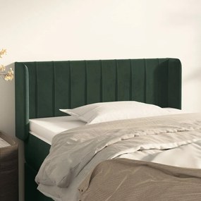 Testiera Ad Orecchio Verde Scuro 93x16x78/88 Cm İn Velluto /