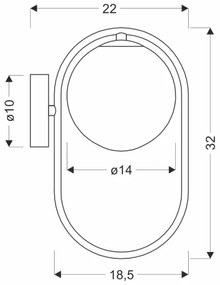 Applique CORDEL 1xG9/28W/230V ottone/fumé beige