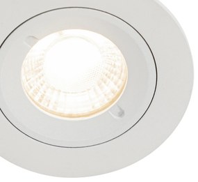 Set di 12 faretti incasso bianchi rotondi GU10 50mm IP44 - Xena