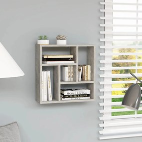 Scaffale A Parete Grigio Cemento 45,1x16x45,1 Legno Multistrato /