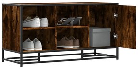 Scarpiera İn Rovere Fumo 100x40x53,5 Cm İn Truciolato E Metallo /