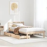 Letto senza Materasso 90x200 cm in Legno Massello di Pino 3301534