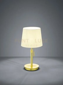 Lyon lampada da tavolo ottone satinato con paralume bianco regolabi...