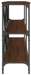 Tavolo consolle rovere marrone 180x30x75 cm multistrato e ferro