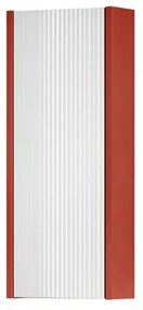 Pensile bagno Niwa laccato opaco paprika con vetro bianco, 1 anta apertura da sinistra P 17 x L 30 x H 78.5 cm