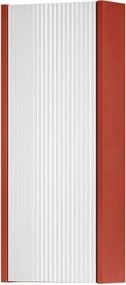 Specchio contenitore bagno Niwa cannettato laccato opaco paprika con vetro bianco, 1 anta P17 x L30 x H78.5 cm laccato