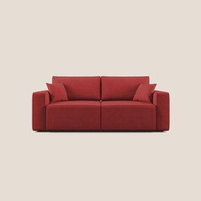 Morfeo divano con seduta estraibile in morbido tessuto impermeabile T02 rosso 215 cm