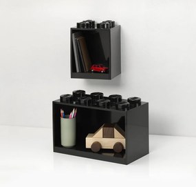 Set di 2 mensole da parete nere per bambini Brick - LEGO®