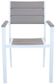 TRIUMPHUS - set tavolo in alluminio e polywood cm 180/240 x 100 x 73 h con 4 poltrone Xanthus