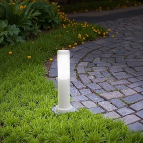 Paletto da Giardino 40cm acciaio inox BIANCO IK06 IP54 base E27