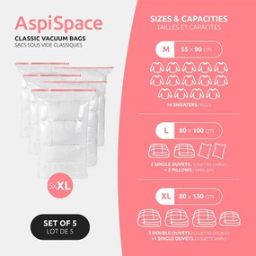 Sacchetti per il vuoto in set da 5 pezzi Vacuum XL - Compactor