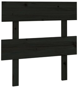 Testiera per letto nera 78,5x3x81 cm in legno massello di pino