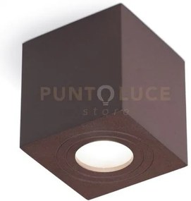 Ges1072- plafoniera alluminio  marrone 1 luce attacco gu10 9x9cm
