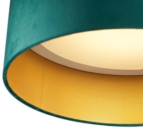 Plafoniera moderna verde velluto 40cm incl. LED dimmerabile a 3 livelli - Sue